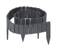 Relaxdays Bordure de Massif Flexible en Bois, 200 cm, Hauteur Visible 10 cm, à enfoncer, Anthracite