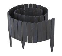 Relaxdays Bordure de Massif Flexible en Bois 200 cm, Hauteur Visible 25 cm, Anthracite, à enfoncer, pelouse XL