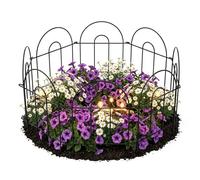 Relaxdays Bordure de Massif métallique modulable en Arc, 6 éléments, 45 x 240 cm, à enfoncer, Noir