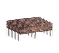 Relaxdays Bordure de Massif, Osier, Lot de 10, H x L : 20 x 100 cm, à piquer, massifs & pelouse, Basse, Marron