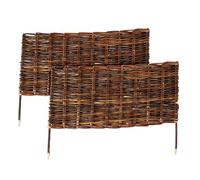 Relaxdays Bordure de Parterre en Osier, Lot de 2, 30 x 60 cm, à Planter, pour Jardins et pelouses, Marron
