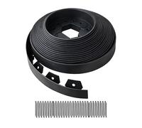 Relaxdays Bordure de pelouse Flexible en Plastique, 20 m x 5 cm, Noir, avec 60 piquets