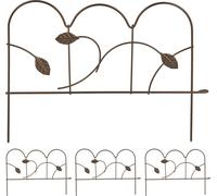 relaxdays Bordure de plate-bande en métal, set de 4 pièces