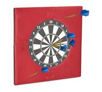 Relaxdays Bordure de protection carrée "R6" cible jeu de fléchettes dartboard 4 pièces EVA HxlxP: 71 x 71 x 3 cm, bordeaux