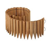 Relaxdays Bordure de Jardin en Bois, 20x120x2 cm, clôture Flexible, pour Parterre ou pelouse, Naturel