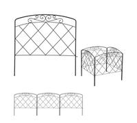 relaxdays Bordure Potager, clôture Jardin 4 éléments, métal, Design Antique, H x L : 41,5 x 245 cm, Noir