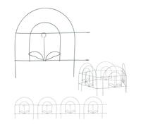 Relaxdays Bordure Potager, clôture Jardin 5 éléments, en métal, à Planter dans Le Sol, H x L : 34,5 x 245 cm, Vert