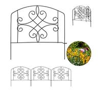 Relaxdays Bordure Potager, clôture Jardin 12 éléments, métal, Ornements Antiques, H x L : 32 x 186 cm, Noir