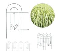 Relaxdays Bordure Potager, clôture Jardin 5 éléments, en métal, à Planter dans Le Sol, H x L : 62 x 244 cm, Vert