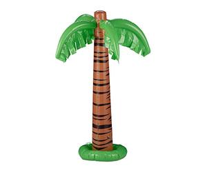 Relaxdays Bouée Gonflable Palmier, Lot de 10, Palmier Gonflable XXL Piscine et Plage, Palmier Tropical géant à gonfler, Vert-Brun