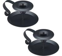 relaxdays Bougeoirs avec poignée, lot de 2