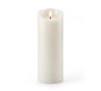 Relaxdays Bougie LED XXL, Flamme vacillante, Cire véritable, Blanc, 30 x 10 x 10 cm