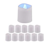 Relaxdays Bougies LED, Lot de 12, Flamme vacillante, Bougies électriques, lumière Blanche Froide, 4,5x4x4 cm, Blanches