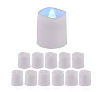 Relaxdays Bougies LED, Lot de 12, Flamme vacillante, Bougies électriques, lumière Blanche Froide, 4,5x4x4 cm, Blanches