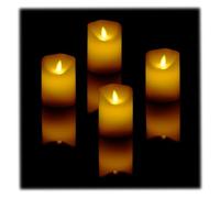 Relaxdays Bougies LED, Lot de 4, Bougies électriques, Flamme vacillante, déco Maison, Interrupteur Marche-arrêt, crème