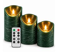 Relaxdays Bougies LED marbrées, lot de 3