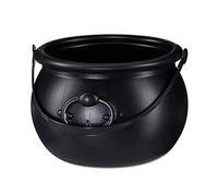 relaxdays Bouilloire Chaudron de sorcière, accessoire de déguisement, Halloween, décoration, plastique, H x D : 13 x 19 cm, noir, Enfants unisexes, 10024288, 1 élément