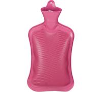 Relaxdays Bouillotte, sans Housse, Durable, sûr, 2 litres, pour Le lit, Caoutchouc inodore, Eau Chaude, Rose Vif