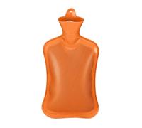 Relaxdays Bouillotte, 2 litres, sans Housse, Enfants & Adultes, Caoutchouc, chaufferette avec Bouchon à Visser, Orange