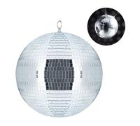 Relaxdays Boule à Facette, à Suspendre, pour Plafond, Grande , déco-fêtes, fêtes à thème, Disco Ball diamètre 30 cm, Couleur argenté