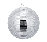 Relaxdays Boule à facettes, diamètre 30 cm, Accessoire à Suspendre, avec œillet en métal, pour Les fêtes, argenté