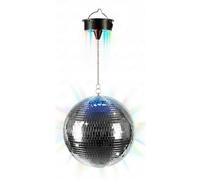 Relaxdays Boule à facettes, rotative, Ø 40 cm, argentée
