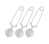 Relaxdays Boule à thé, lot de 3, sortes et infusions en vrac, inox, tasses & verres, mailles serrées, Ø 4 cm, argenté