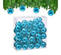 Relaxdays Boule de Noël, Brillante, lot Pratique de 50, en Plastique, pour Le Sapin, diamètre : 6 cm, Bleu Cyan
