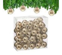 Relaxdays Boule de Noël, Brillante, lot Pratique de 50, en Plastique, pour Le Sapin, diamètre : 6 cm, Champagne