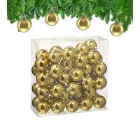 Relaxdays Boule de Noël, Brillante, lot Pratique de 50, en Plastique, pour Le Sapin, diamètre : 6 cm, dorée
