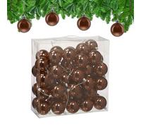 Relaxdays Boule de Noël, Brillante, lot Pratique de 50, en Plastique, pour Le Sapin, diamètre : 6 cm, Marron