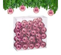 Relaxdays Boule de Noël, Brillante, lot Pratique de 50, en Plastique, pour Le Sapin, diamètre : 6 cm, Rose