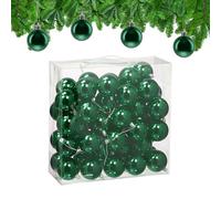 Relaxdays Boule de Noël, Brillante, lot Pratique de 50, en Plastique, pour Le Sapin, diamètre : 6 cm, Vert foncé