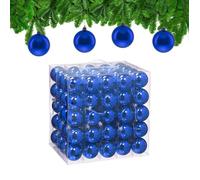 Relaxdays Boules de Noël – Lot de 100, brillantes, plastique robuste, Ø 6 cm pour le sapin – Bleu roi