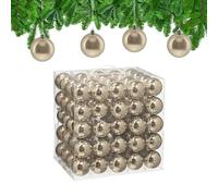 Relaxdays Boule de Noël, lot Pratique de 100, Brillante, Plastique Robuste, pour Le Sapin, diamètre : 6 cm, Champagne