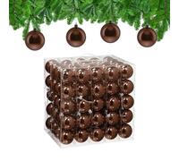 Relaxdays Boule de Noël, lot Pratique de 100, Brillante, Plastique Robuste, pour Le Sapin, diamètre : 6 cm, Marron