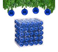 Relaxdays Boule de Noël, lot Pratique de 100, Brillante, Plastique Robuste, pour Le Sapin, diamètre : 6 cm, Bleu Roi