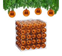 Relaxdays Boule de Noël, lot Pratique de 100, Brillante, Plastique Robuste, pour Le Sapin, diamètre : 6 cm, Orange
