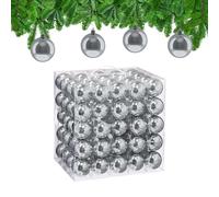 Relaxdays Boule de Noël, lot Pratique de 100, Brillante, Plastique Robuste, pour Le Sapin, diamètre : 6 cm, argentée