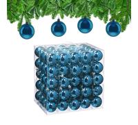 Relaxdays Boule de Noël, lot Pratique de 100, Brillante, Plastique Robuste, pour Le Sapin, diamètre : 6 cm, Bleu Cyan