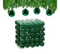 Relaxdays Boule de Noël, lot Pratique de 100, Brillante, Plastique Robuste, pour Le Sapin, diamètre : 6 cm, Vert foncé