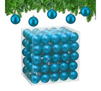 Relaxdays Boule de Noël, lot Pratique de 100, Mate, Plastique Robuste, pour Le Sapin, diamètre : 6 cm, Bleu Cyan