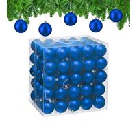 Relaxdays Boule de Noël, lot Pratique de 100, Mate, Plastique Robuste, pour Le Sapin, diamètre : 6 cm, Bleu Roi