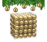 Relaxdays Boule de Noël, lot Pratique de 100, Mate, Plastique Robuste, pour Le Sapin, diamètre : 6 cm, dorée