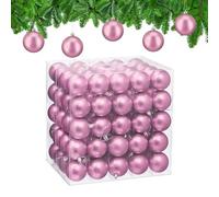 Relaxdays Boule de Noël, lot Pratique de 100, Mate, Plastique Robuste, pour Le Sapin, diamètre : 6 cm, Rose