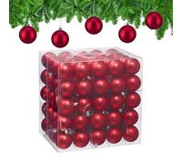 Relaxdays Boule de Noël, lot Pratique de 100, Mate, Plastique Robuste, pour Le Sapin, diamètre : 6 cm, Rouge