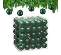 Relaxdays Boule de Noël, lot Pratique de 100, Mate, Plastique Robuste, pour Le Sapin, diamètre : 6 cm, Vert foncé