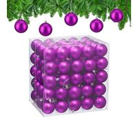Relaxdays Boule de Noël, lot Pratique de 100, Mate, Plastique Robuste, pour Le Sapin, diamètre : 6 cm, Violette