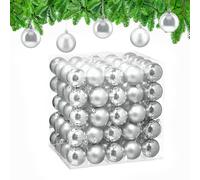 Relaxdays Boule de Noël, lot Pratique de 100, Plastique Robuste, pour décorer Le Sapin, diamètre : 6 cm, argentée