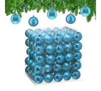 Relaxdays Boule de Noël, lot Pratique de 100, Plastique Robuste, pour décorer Le Sapin, diamètre : 6 cm, Bleu Cyan